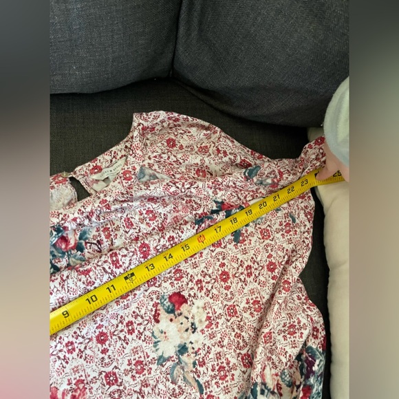 Lucky Brand|Boho Cut out knit cotton/linen blend floral blouse•••Size 1x🫶🏻 - Picture 11 of 11
